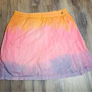 L.L. Bean Pink and Orange Gradient A-Line Skirt